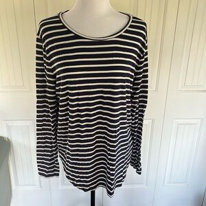 Navy Blue & White Stripe long sleeve